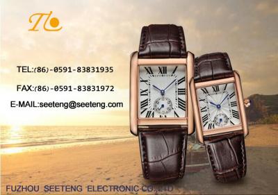 China WHOLESALE PU STRAP AND ALLOY CASE QUARTZ  WATCHES CLASSICAL  COUPLE WATCH for sale