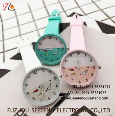 China custom logo silicone plastic watch with all normal color available fashional watch  Multicolor strap Cute watch for sale