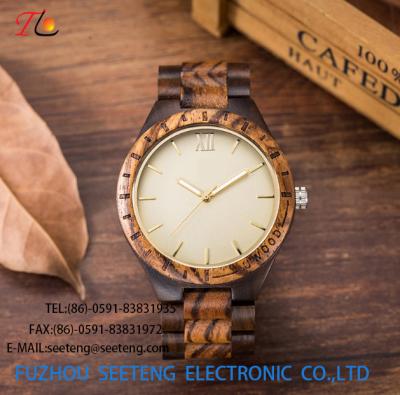 China wholesale   Pu watch  wooden watches alloy case  quartz watch fashion watch concise styleDelicate / elegant wooden strap for sale