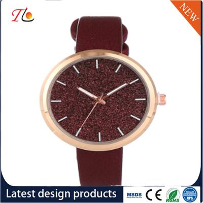 China Wholesale Customization PU Watch Alloy Case Quartz Watch Fashion Watch Colorful Leather Band Shining Diamond Lady Watch for sale