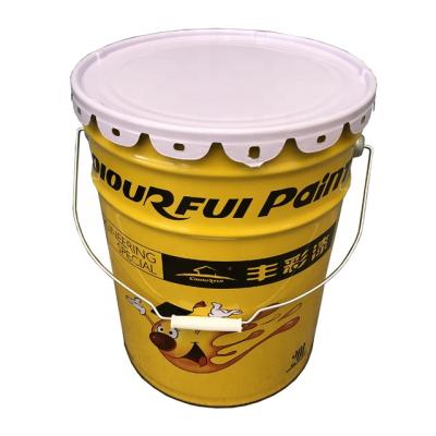 China Durable Empty Paint Buckets For Sale Metal Tin Can Crown Lid 20L With Bung Liner Pail for sale