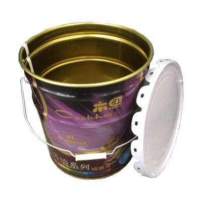 China Durable 25 Liter Metal Drum 25L Bucket Tin 25 Liter Metal Drum With Spout Lid for sale