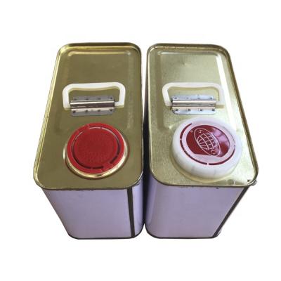 China Durable 4L Tin Can Rectangle Metal Pail /Bucket Empty Motor Oil with Cover/Pourer Cap/Finger Pressure Cover for sale