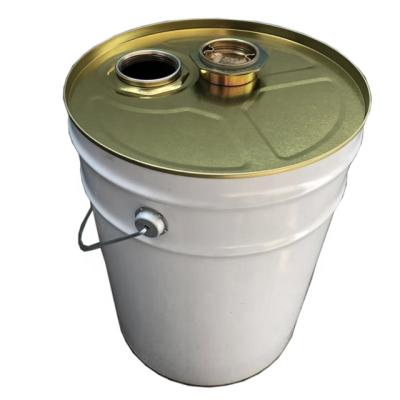 China Wholesale Durable 5 Gallon Round Tin Pails With Plastic Handle Drum Paint Bucket for sale