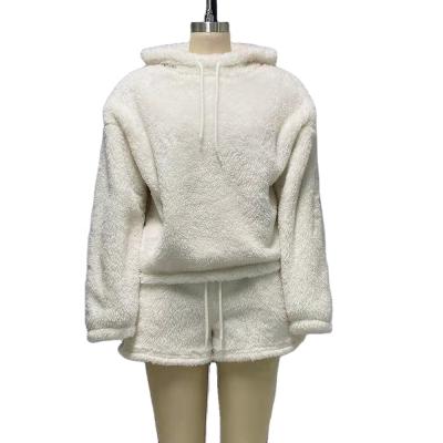 China Fluffy Fleece Anti-pilling Autumn Winter Women Sleepwear With Hood for sale