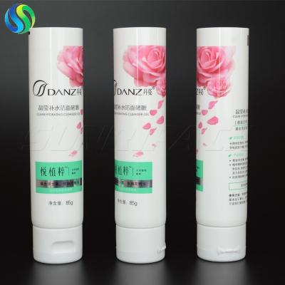 China 85g cleanser gel cosmetic tube, 3oz white plastic tube, empty plastic packaging tube for sale