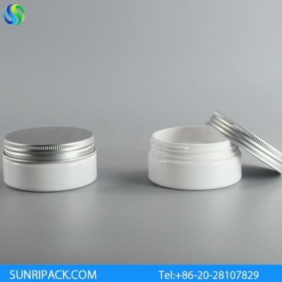 China 100ml white plastic jar, 3.3oz white PET jar, 100ml white plastic jar and aluminum for sale