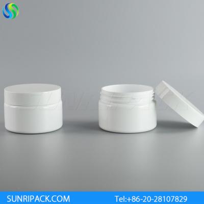 China 150ml white plastic jars, 150ml white PET jars, 5oz white cream jars for sale