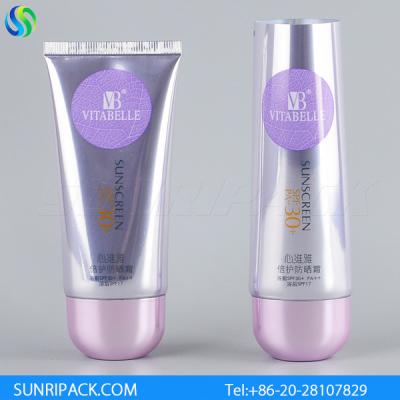 China 60ml sunscreen cream tubes, high shiny silver laminated tubes for sale