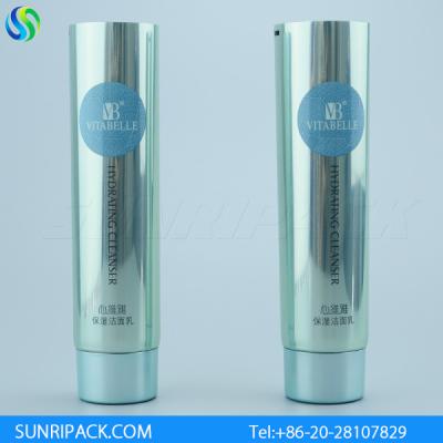 China 120ml cleanser laminated tube, 4oz high shiny aluminum tube for sale