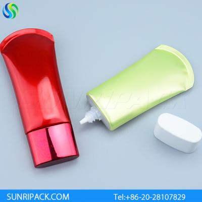 China 50ml BB cream cosmetic tube, 50ml oval plastic tube, oval laminated tube for sale