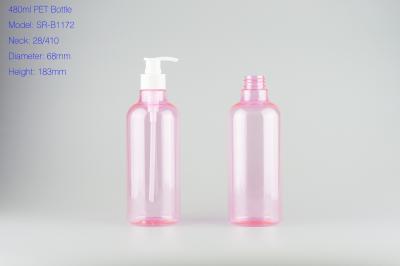 China 400ml beautiful PET bottle,hair conditioner bottle with lotion pump for sale