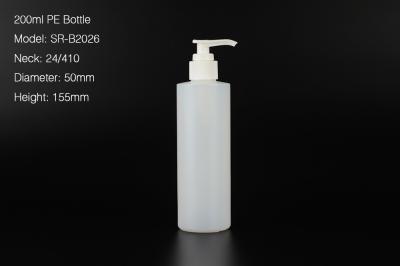 China 200ml HDPE plastic bottle, HDPE plastic bottle with lotion pump,empty plastic bottle 200ml for sale