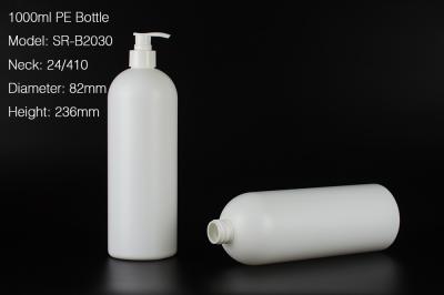 China 1000ml shampoo hdpe plastic bottle with pump dispenser for sale