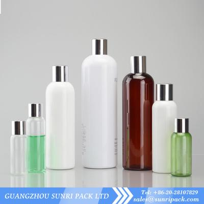 China plastic shampoo bottle, cosmo round PET bottle with golden cap, shampoo bottles wholesale for sale