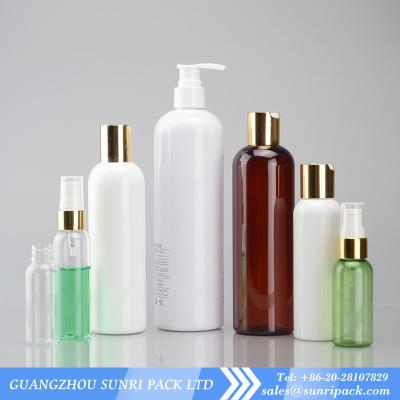 China plastic shampoo bottle with lotion pum, cosmo round PET bottle, plastic squeeze bottles for sale