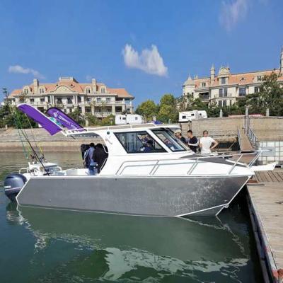 China Recreational Sports Fishing 7.7m Twin Hull Fishing Boat Catamaran Catamaran Outshore Luxury Aluminum Boat for sale