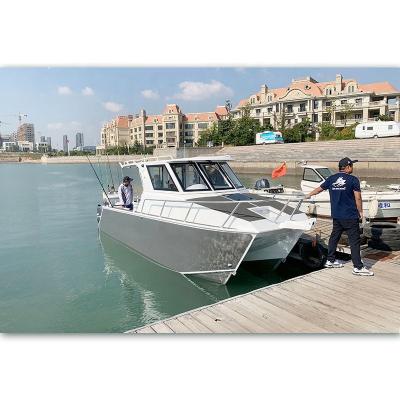 China Recreational Sports Fishing Catamaran Passenger Ferry 25ft Outshore Coastal Fishing Aluminum Boat For Sale Malaysia for sale