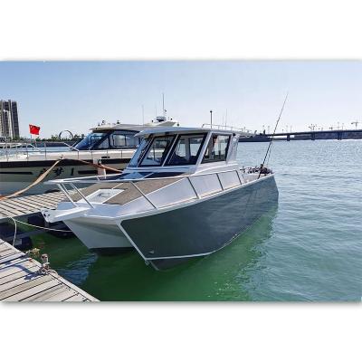 China New 24ft 7.3m Aluminum Leisure Sports Fishing Yacht Sport Catamaran Fishing Boat With Toilet for sale