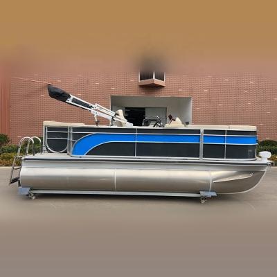 China High Quality 17ft Aluminum Recreational Sports Fishing Fun Pontoon Boat 5.2m for sale