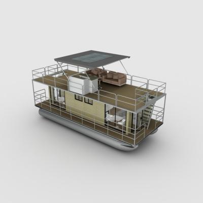 China Family Fishing 33FT Hot Selling Aluminum Pontoon Houseboat For Family Use for sale