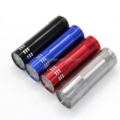 China Hot Sale Camping 9 Pcs Cheap Torch Mini Aluminum Led Flashlight for sale