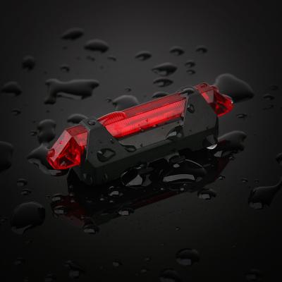 China ABS USB Rechargeable Colorful Red White Blue LED Rear Lights Bicycle Tail Light for sale