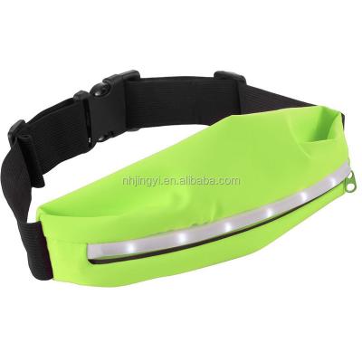 China Outdoor Sport Travel Increasing Camping Runner Pussy Pack Belt Zippered Pocket 6pcs Warning Led Waist Bags Light for sale