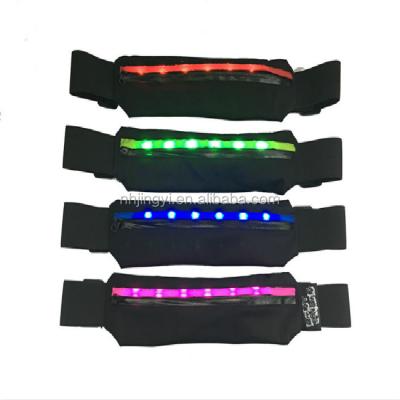 China Outdoor sport travel increasing running belt rechargeable waterproof 6leds camping hike warning light hot sale waist pocket for sale