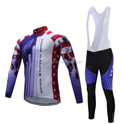 China Breathable Sport Wear Bicycle Uniform Set Road Bike Clothing Cycling Long Sleeve Tank Top And Pants Set for sale