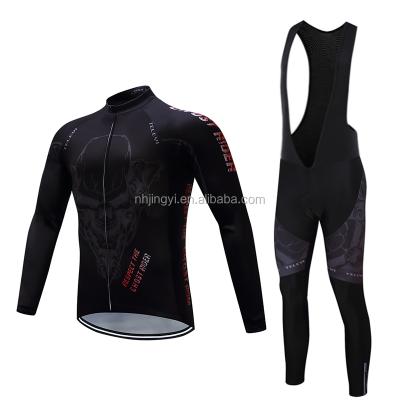 China Breathable Mens Sport Long Sleeve Set Custom Bibset Sublimation Cycling Wear for sale