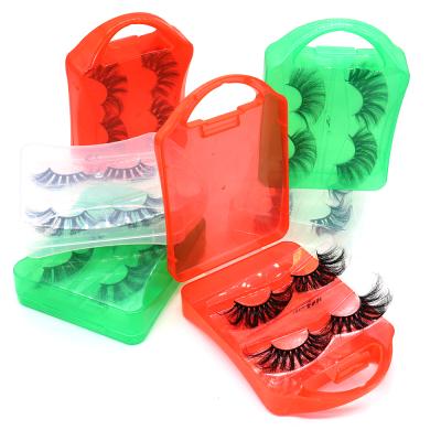 China Wholesale 3d Thick Eyelash Strips 25mm Mink Eyelashes And Fluffy Mink With Circle Eyelash Box for sale