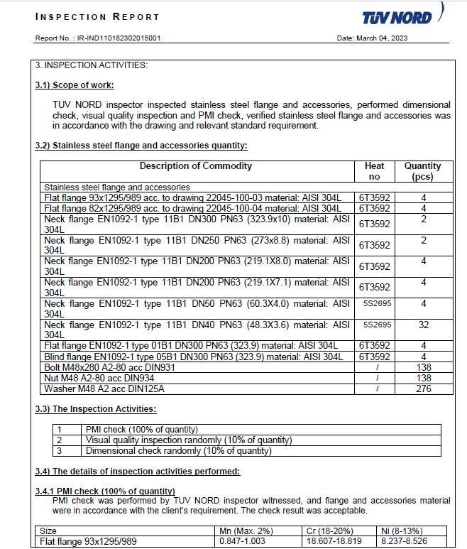 TUV TEST - BEST PIPELINE EQUIPMENT CO.,LTD