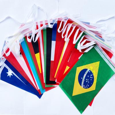 China Waterproof Cheap Football National String 32 2022 Qatar World Cup Bunting Flags for sale