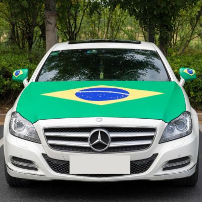 China Custom Outdoor Advertising Display Brazil Flag Car Hood Cover For Football Fans 2022 for sale