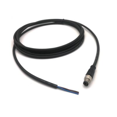 China SVLEC M8 Automotive Male 3pin Poles Cable M8 Gray Cable M8 Waterproof Automotive 3 Connector PVC or PUR 3*0.25mm Black for sale