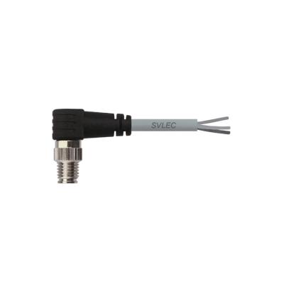 China SVLEC m8 Automotive Cable Male Right Angle Connector With PVC PUR Cable for sale