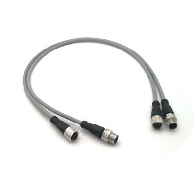 China Gray SVLEC M12 5 Pin PUR Automotive Cable Connector. One female end and one male end. for sale