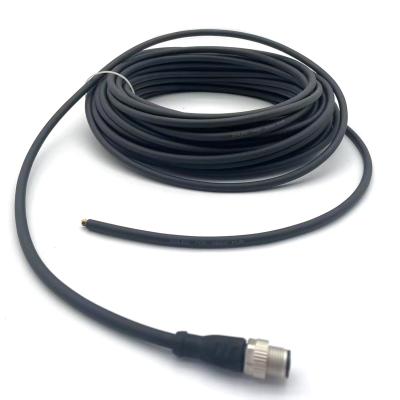 China SVLEC M12 Male Power Connection Cable IP67 12pin Black Straight Cable With Open for sale