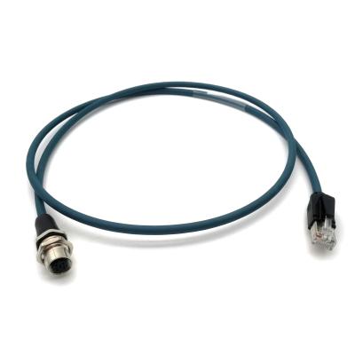 China Power SVLEC M12 female to RJ45 pre-wires installation cable Ethernet IP shielded 4pin connection cable for sale