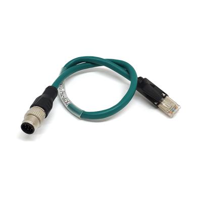 China Power SVLEC Ethernet IP M12 To RJ45 Shielded Cable 8pin Connector With Blue Cable for sale