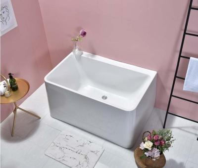 China Easy Clean Soaking Tub Customized Nordic Creative Slim Freestanding Bathtub Single Edge Home for sale