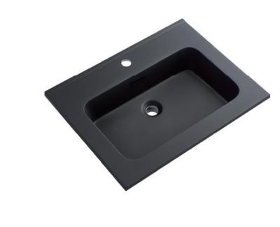 China Polished Volcanic rock Semi-Counter Sinks Toilet Semi Embedded Wash Basin Artificial Stone Bathroom Sink for sale