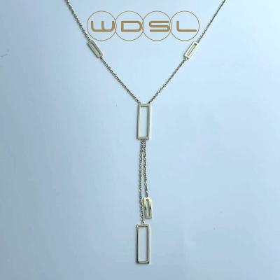 China New Fashion Hypoallergenic Women Multi-design Long Necklace Stainless Steel Jewelry 18k Gold Plated Adjustable Gold Tassel Chain Necklace for sale