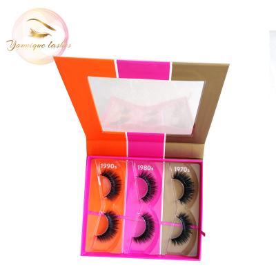 China Real Natural And Soft Wholesale Private Label False Eyelashes 25Mm Package Box Custom False 3D Mink Lashes for sale