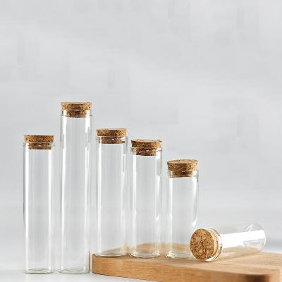 China Wholesale Personal Care Flat Bottom Glass Test Tube With Cork Cap for sale