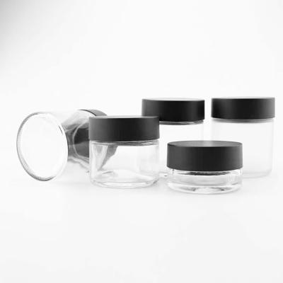 China 1OZ 2OZ 3OZ 4OZ Packing Clear Glass Jar With Child Resistant Lids for sale