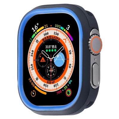 China Silicone Smart Watch Cases For Apple Watch Ultra Soft Silicone Cover Two Color 49mm Silicone Apple Watch Protective Case Drop Proof for sale