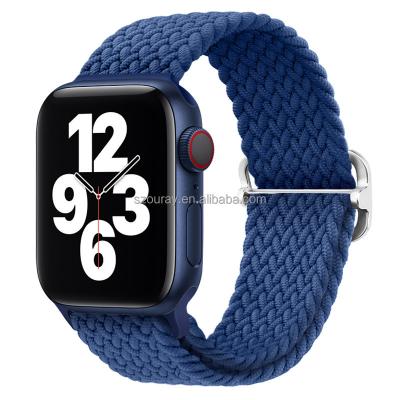 China Elastic Fabric Sport Braided Watch Band For Apple Watch 7 Se 6 5 4 3 2 Strap Adjustable Nylon Watch Strap 45mm 44mm 42mm 41mm 40mm 38mm for sale