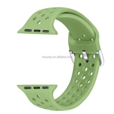 China Soft Silicone Silicone Watch Strap Band For Iwatch Watch 7/6/SE/5/4/3/2/1 Watch 7/6/SE/5/4/3/2/1 Iwatch Buckle Breathable Strap 44mm/45mm/42mm/41mm/38mm/40mm Apple for sale